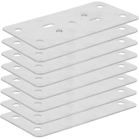 Juego de 8 placas de acero inoxidable para tapar agujeros en puertas de armarios.