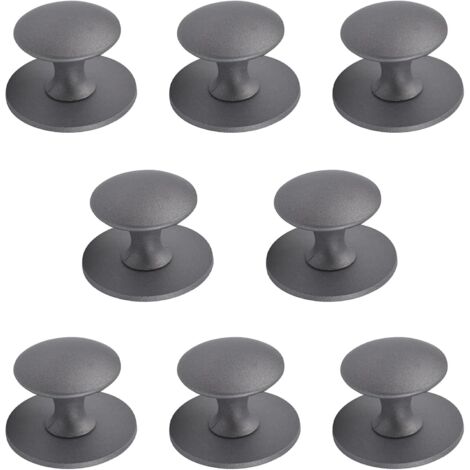 Juego de 8 pomos autoadhesivos de acero inoxidable para cajones de puertas correderas con tornillos de fijación para vitrinas y cajones (gris cielo estrellado)