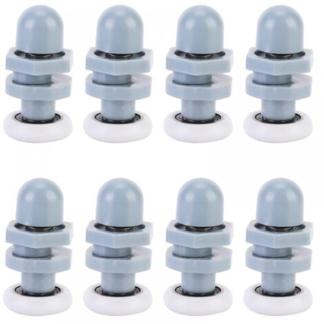 Juego de 8 rodillos de repuesto de plástico resistente para puertas de ducha (20 mm)