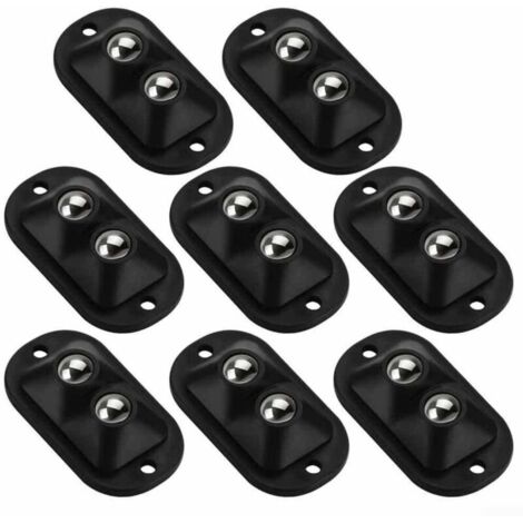 Juego de 8 ruedas autoadhesivas para muebles - Ruedas planas autoadhesivas - Negras
