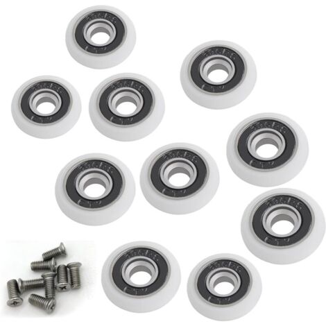 Juego de 8 ruedas de repuesto para mampara de ducha de 19 mm de diámetro.