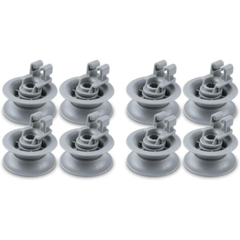 Juego de 8 ruedas para lavavajillas, ruedas para cesta superior de lavavajillas Siemens, Bosch, Privileg, Constructa y Bauknecht, 00611475