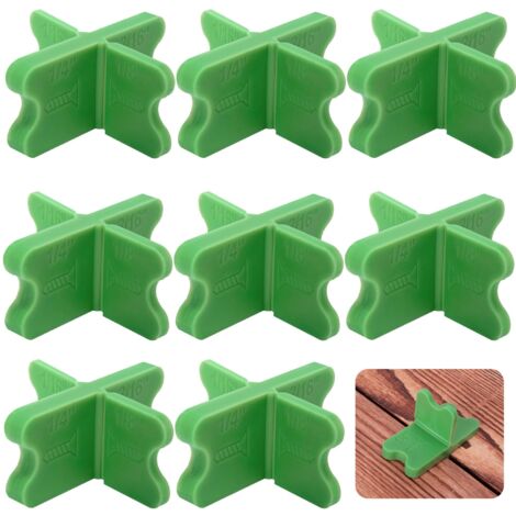 Juego de 8 separadores de ABS para terrazas, 4 separadores gruesos (1/16", 1/8", 3/16", 1/4"), separadores verdes para terrazas de composite tratadas en autoclave.