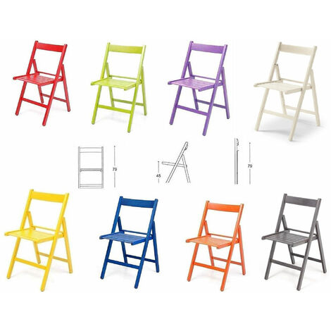 OKAFFAREFATTO Juego de 8 sillas plegables de madera de colores Buiani