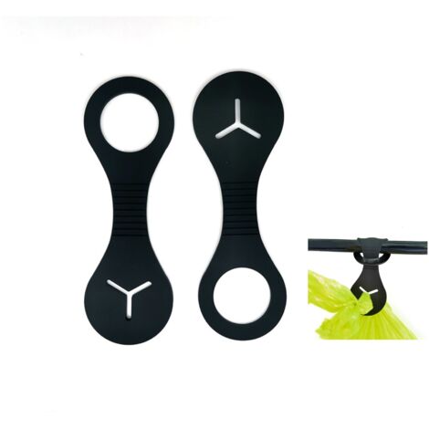 Juego de 8 soportes de silicona para bolsas de excrementos de perro, dispensadores y portabolsas (negro)