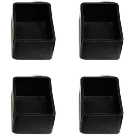 Juego de 8 tapas cuadradas para patas de sillas, topes de plástico cuadrados, protectores antideslizantes para suelos, protección reforzada para el suelo, color negro, 30 x 30 mm
