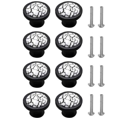 Juego de 8 tiradores de cerámica para muebles, tiradores para cajones con tornillos para armarios de cocina, tiradores redondos para cajones, 35 mm de diámetro.