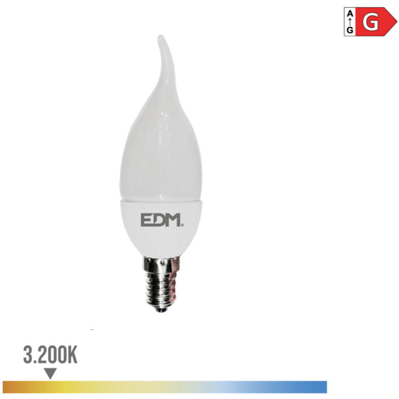 EDM - Bombilla Vela Led E14 5W 400LM 3200K Luz Cálida Ø3.5X12CM
