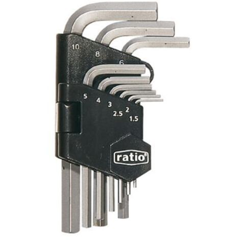 Juego de 9 llaves acodadas allen Ratio -