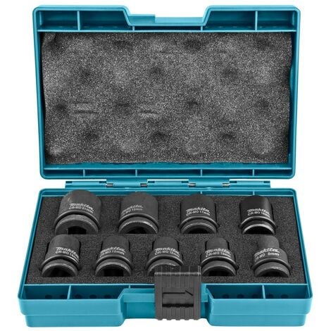 Juego de 9 llaves de vaso Makita para aprietatuercas de impacto de 1/2'' - Makita B-66232