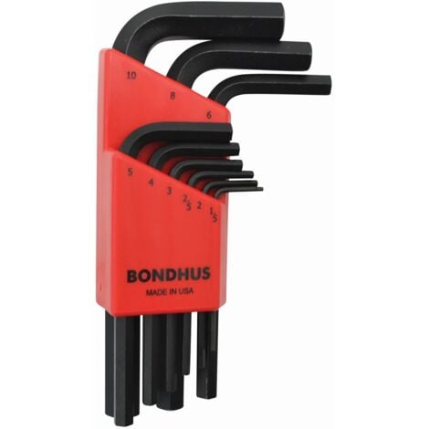 FEGEMU Juego de 9 llaves en L hexagonales en métrica 1.5-10mm Bondhus 12299