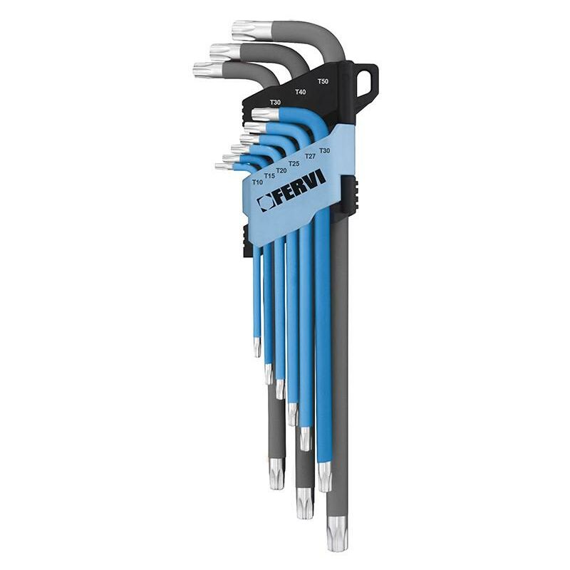 Fervi - juego de 9 pz llaves torx largas T10-T50 0545/TF