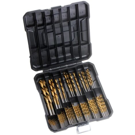 Juego de 99 brocas helicoidales industriales de acero de alta velocidad, de 1,5 a 10 mm, para madera y aluminio, con estuche protector para madera, metal y hormigón.