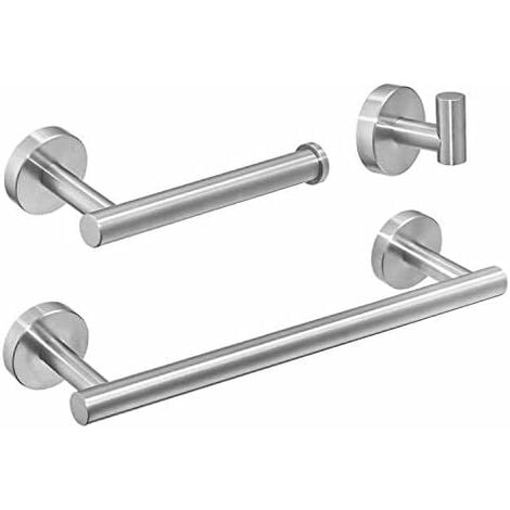 READCLY Juego de accesorios de baño de 3 piezas con acabado cepillado, gancho de pared para toallero de 12 ", acero inoxidable, montado en la pared, BA19500SET-3N