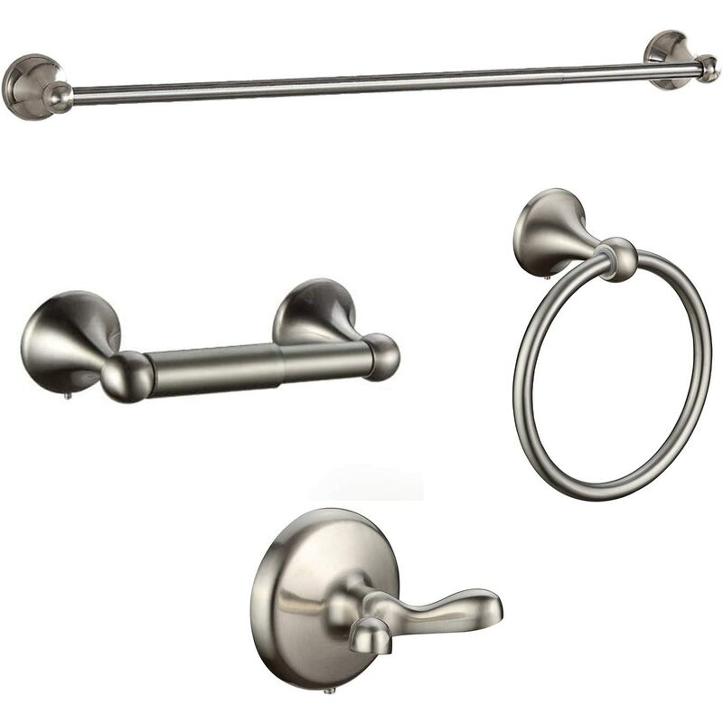 

Juego de accesorios de baño de níquel cepillado, barra de toalla extensible ajustable, juego de accesorios de baño de 4 piezas, pared C