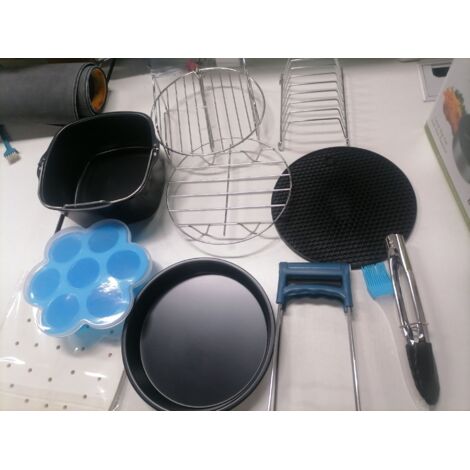 Juego de accesorios para freidora de aire Aoresac – 11 piezas, material de alta calidad, lavable a máquina, compatible con freidoras de 7 pulgadas.