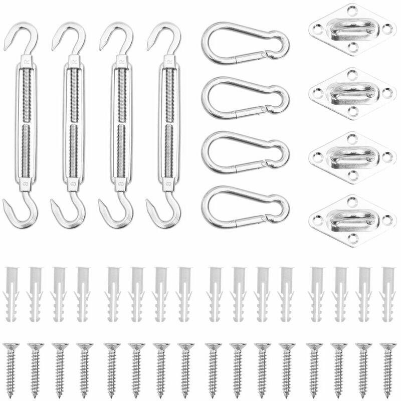 

Juego de accesorios para toldo de vela 12 pzas acero inoxidable