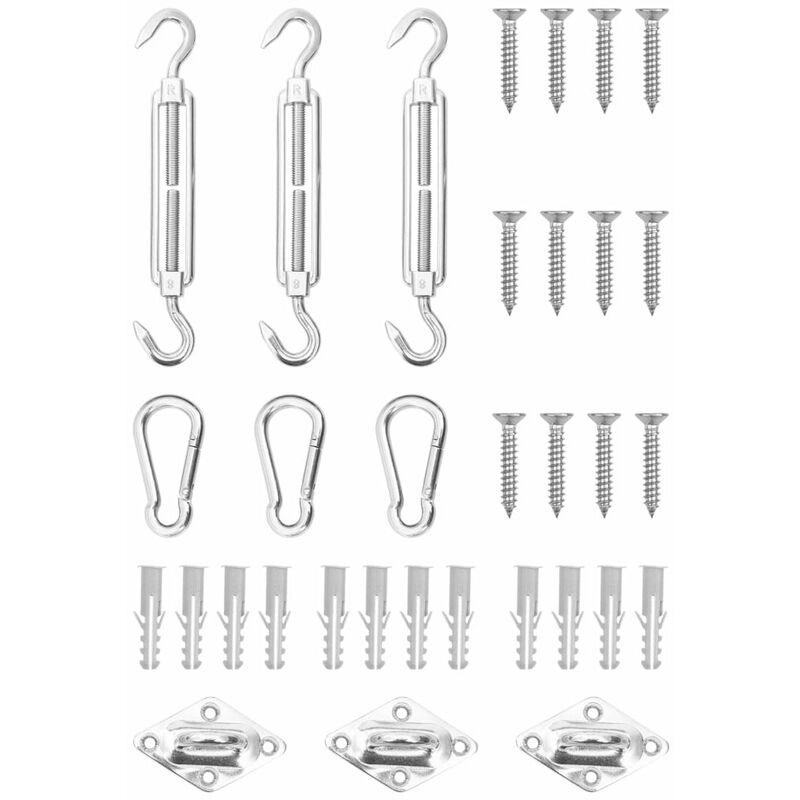 

Juego de accesorios para toldo de vela 9 pzas acero inoxidable
