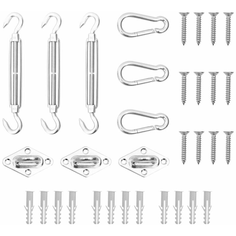 

Juego de accesorios para toldo de vela 9 pzas acero inoxidable