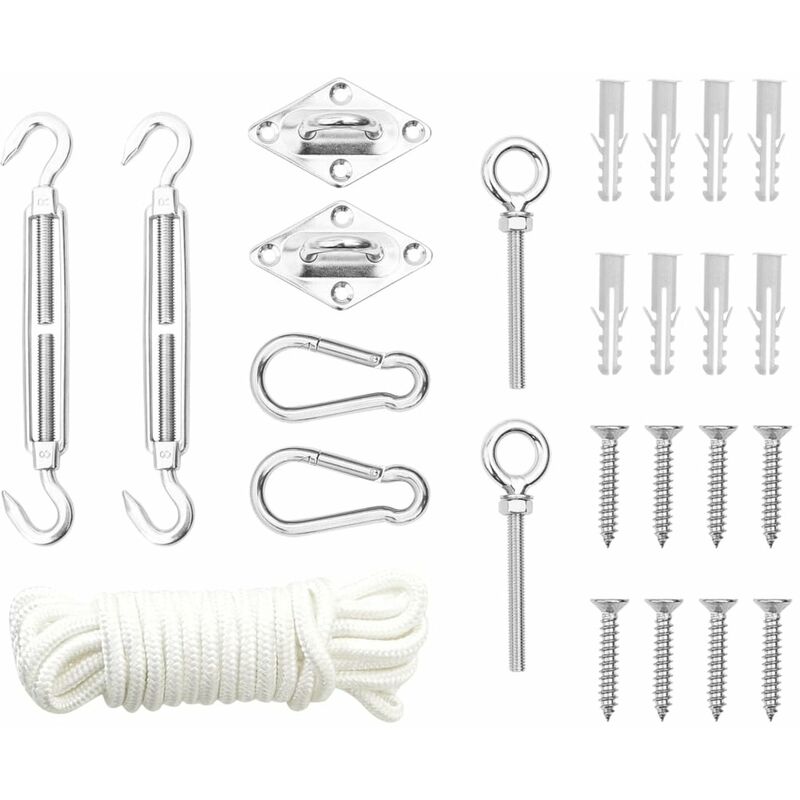 

Juego de accesorios para toldo de vela 9 pzas acero inoxidable