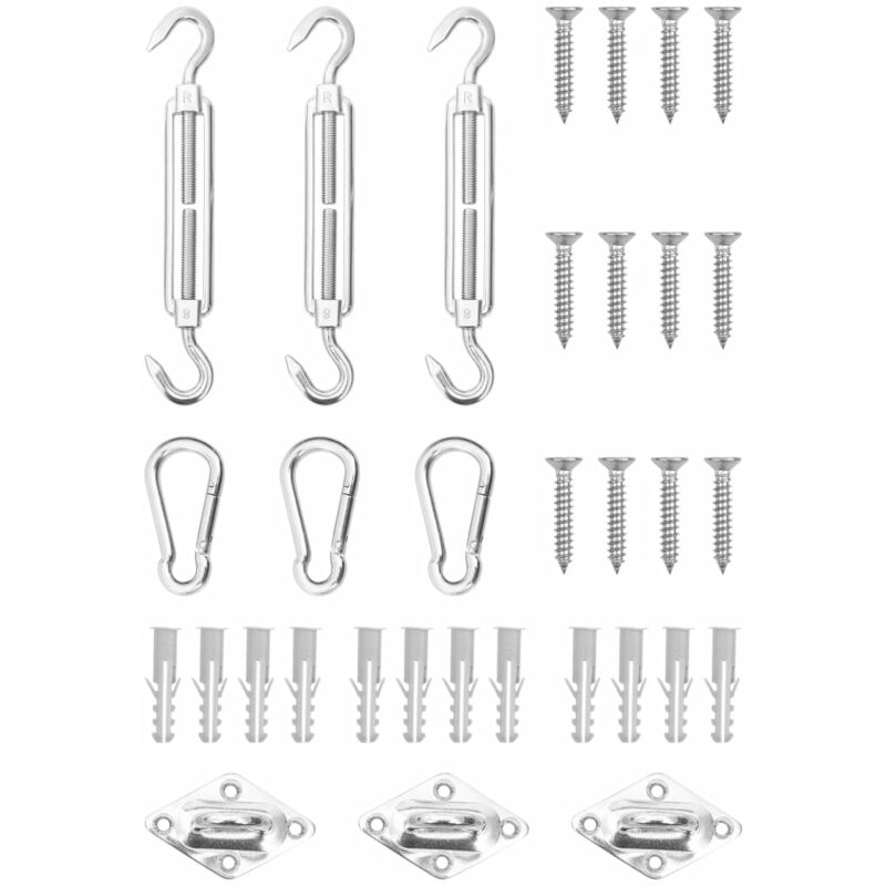 

Juego de accesorios para toldo de vela 9 pzas acero inoxidable