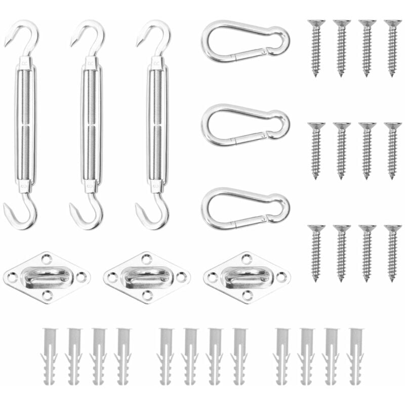 

Juego de accesorios para toldo de vela 9 pzas acero inoxidable