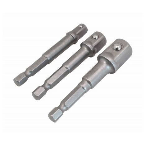 Juego de adaptadores de para llaves de vaso 1/4,3/8,1/2 con vastago para taladro o atornillador de 1/4"