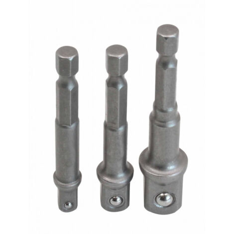 Juego de adaptadores para llaves de vaso 1/4,3/8,1/2 c/vastago para taladro