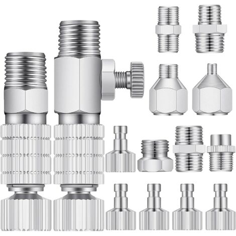 Juego de adaptadores para pistolas pulverizadoras de 14 piezas, accesorios de desconexión rápida para pistolas pulverizadoras, adaptador de desconexión rápida para manguera de compresor de aire