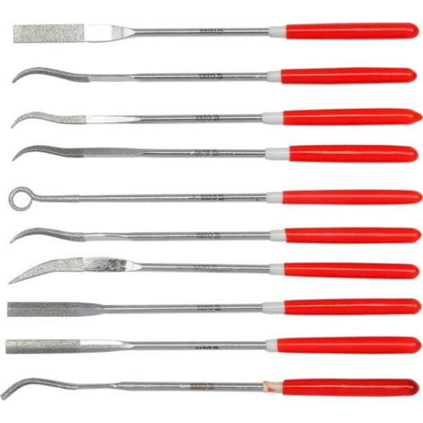 JUEGO DE AGUJAS DE DIAMANTE YATO 10 piezas 140 mm 6145