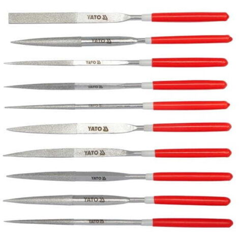 JUEGO DE AGUJAS DE DIAMANTE YATO 10 piezas 160 mm 6151