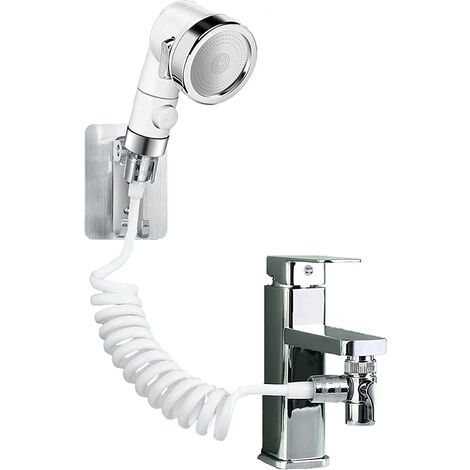 Juego de alcachofa de ducha para lavabo, ducha de mano adaptable a grifo de cocina, grifo flexible, ducha de mano de baño, perfecta para lavar el pelo o limpiar mascotas.