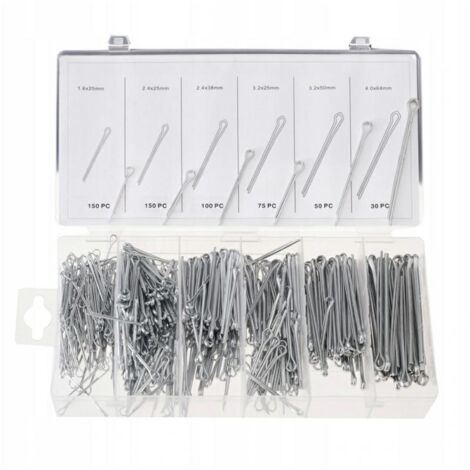 Juego de alfileres Silver, modelo S10549, 555 piezas, para talleres y fábricas, acero duradero, conexiones rápidas y duraderas, casete cerrado para fácil organización