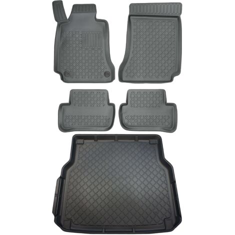 Juego de alfombrillas para coche y maletero para Mercedes Clase C W204 Familiar (diciembre de 2007 a septiembre de 2014).