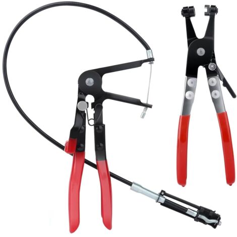 Juego de alicates para abrazaderas, con cable y punta recta. 2 unidades