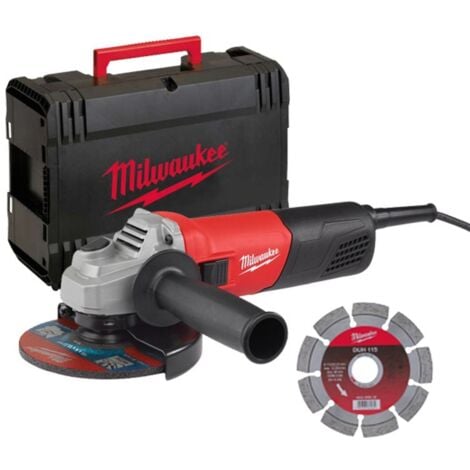 Juego de Amoladora Milwaukee AG800-115ED con disco de 115 mm y maletín 4933451281