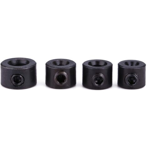Juego de anillos de tope de profundidad para brocas de 3 a 16 mm (8 piezas con llave Allen) – Herramienta de carpintería de alta resistencia fabricada en acero al carbono.
