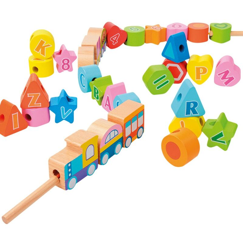 

Juego de arrastre en madera tren 35 piezas WOOMAX