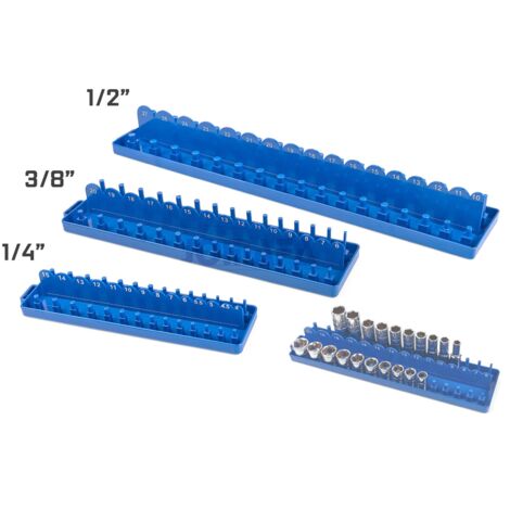 JUEGO DE BANDEJAS ORGANIZADORAS DE VASOS Y PUNTAS , 1/2", 3/8" 1/4"