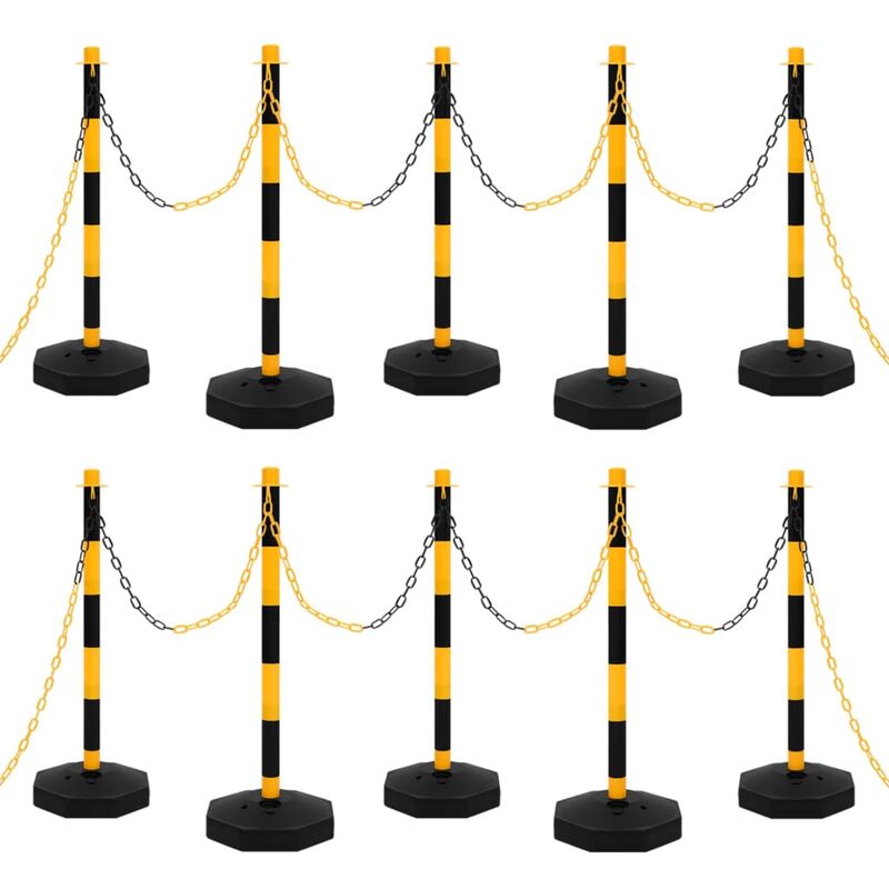 

Bh Design - Juego de barrera con postes y cadena plástico 10 m