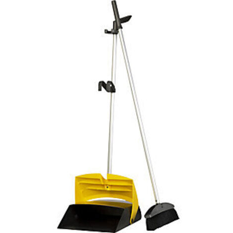 Juego de barrido  escoba y recogedor  antracita y amarillo