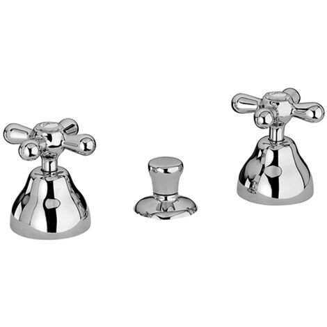 Juego de bidé de 3 agujeros sin caño Paini Liberty 17CR306  Cromo