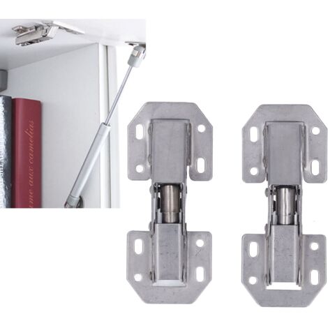 Juego de bisagras de 2 piezas para puertas de armario, material: aleación de zinc, distancia entre orificios: 4 pulgadas, instalación sin taladro.