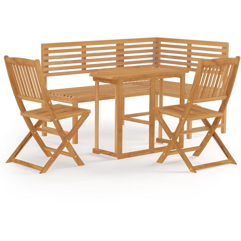 

Juego de bistró para jardín 4 piezas madera maciza de acacia