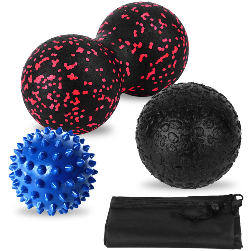 

Juego de bolas de masaje Bola de cacahuete doble Bola de punta Bola fascial Tratamiento de tejidos Juego de bolas de terapia muscular