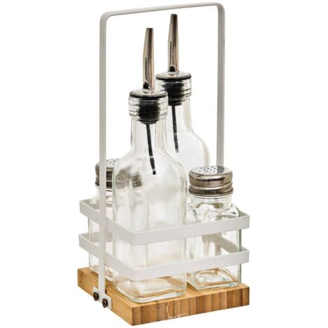 Juego de botella transparente para aceite, vinagre y condimentos balm - 5five