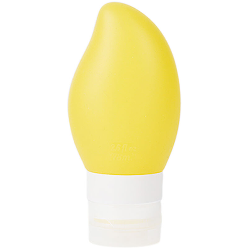 

Juego de botellas de viaje recargables con forma de mango de 78 ml, kit de botellas de silicona exprimibles a prueba de fugas, estilo 1, amarillo