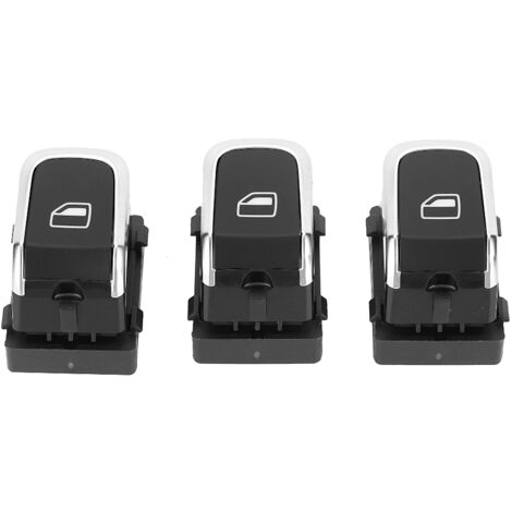 Juego de botones de control de elevalunas eléctricos para Audi A4/S4 B8 (2008-2012) - 4 piezas, ABS negro - Compatible con volante a la izquierda/derecha