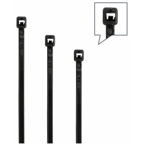 Juego de bridas para cables 350 piezas PA negro / resistente a los rayos UV
