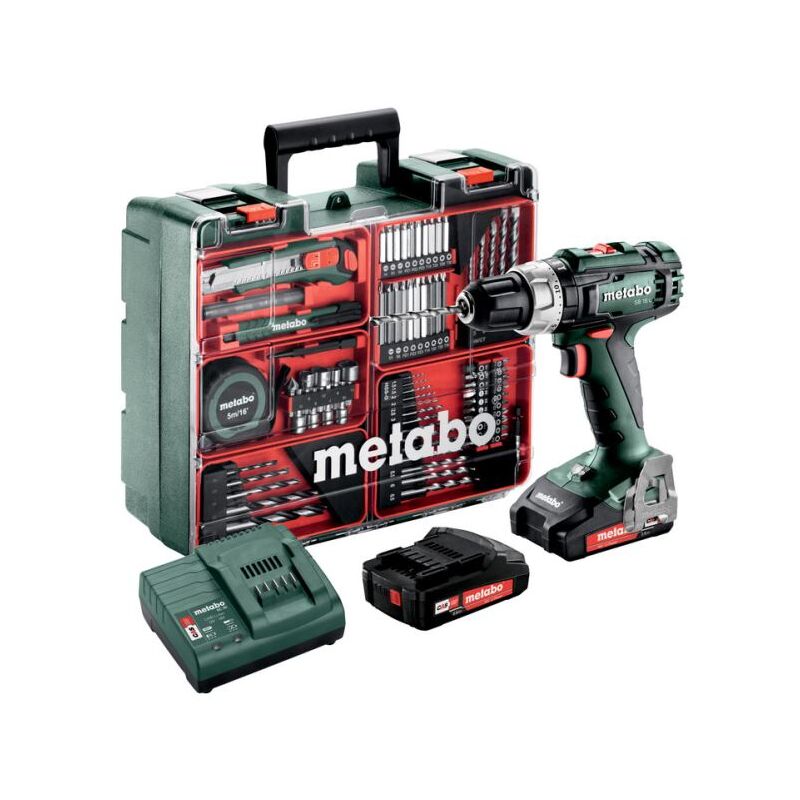 

Metabo Taladro atornillador de percusión a batería SB 18 L SET | 2x batería 2.0 Ah + accesorios para herramientas